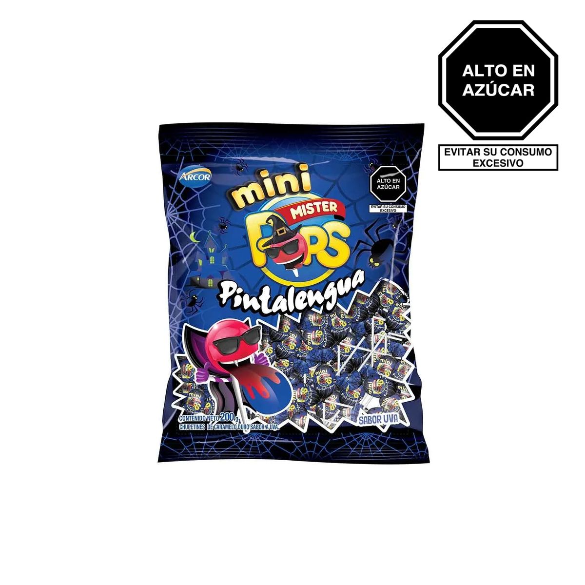 MISTER POPS - Chupete Mini Mister Pops Pintalengua Bolsa 200 g