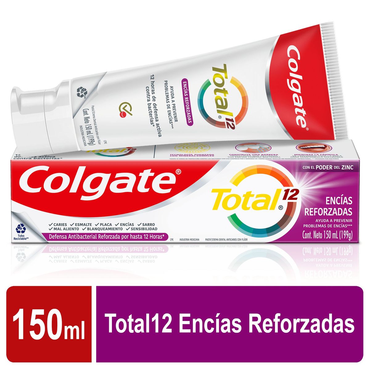 COLGATE - Crema Dental Colgate Total 12 Encías Reforzadas Envase 150 mL