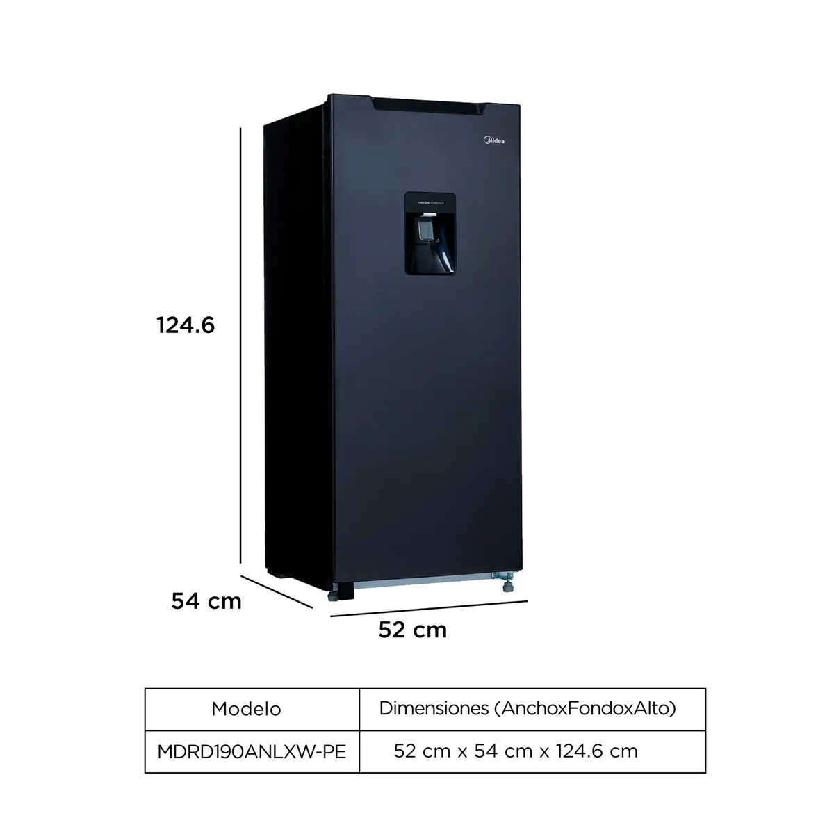 MIDEA - Refrigeradora Midea MDRD190ANLXW-PE 190L Negra Monopuerta