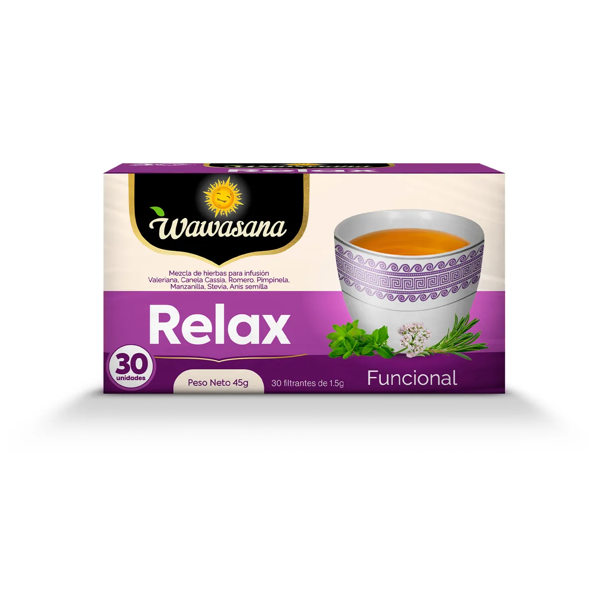 WAWASANA - Infusión Relax Wawasana Caja 30 Sobres