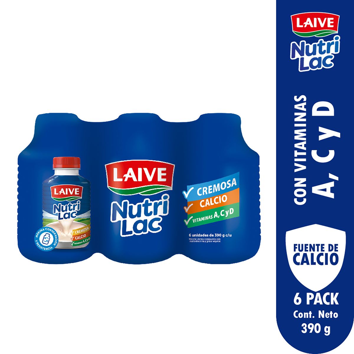 LAIVE - Mezcla Láctea Laive Nutrilac Sixpack Botella 390 g