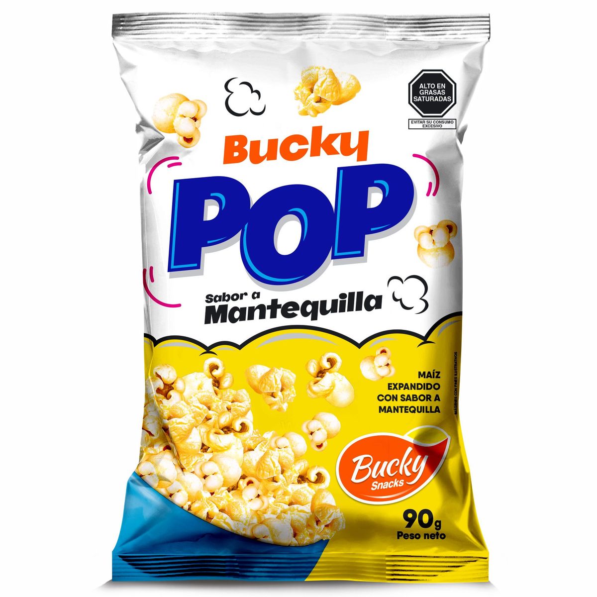 BUCKY SNACKS - Palomitas Bucky Snacks Extra Mantequilla Bolsa 90 g