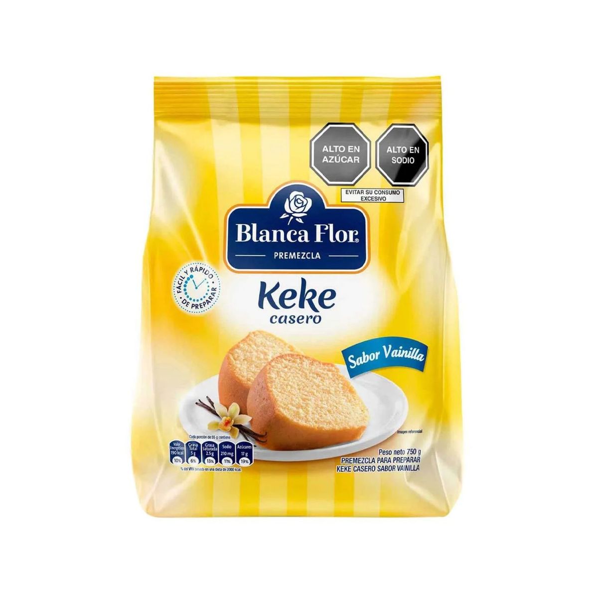 BLANCA FLOR - Premezcla de Keke Blanca Flor Sabor Naranja Bolsa 750 g