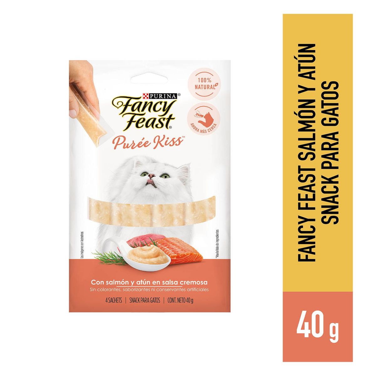 FANCY FEAST - Alimento Húmedo para Gato Fancy Feast Purée Kiss Salmón Doypack 40 g