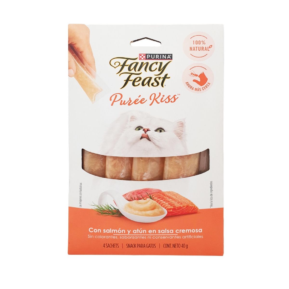 FANCY FEAST - Alimento Húmedo Gato Fancy Feast Puree Kiss Salmón Empaque 15 Und