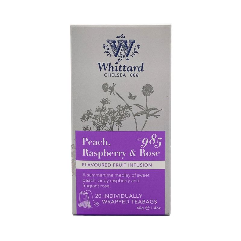Infusión Whittard Peach Raspberry & Rose Caja 20 Sobres | Tottus Perú
