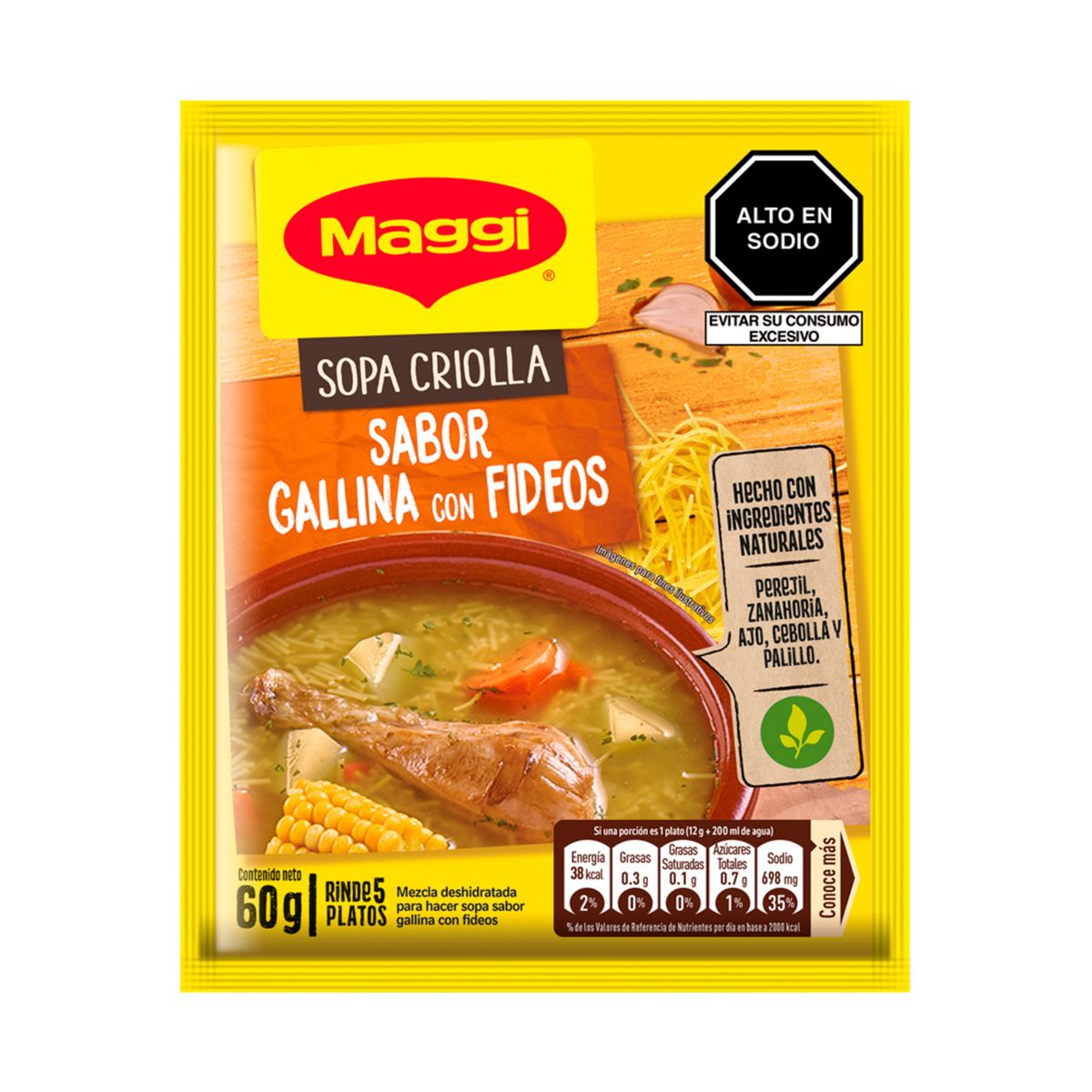 MAGGI - Mezcla para Sopa Maggi Gallina con Fideos Bolsa 60 g