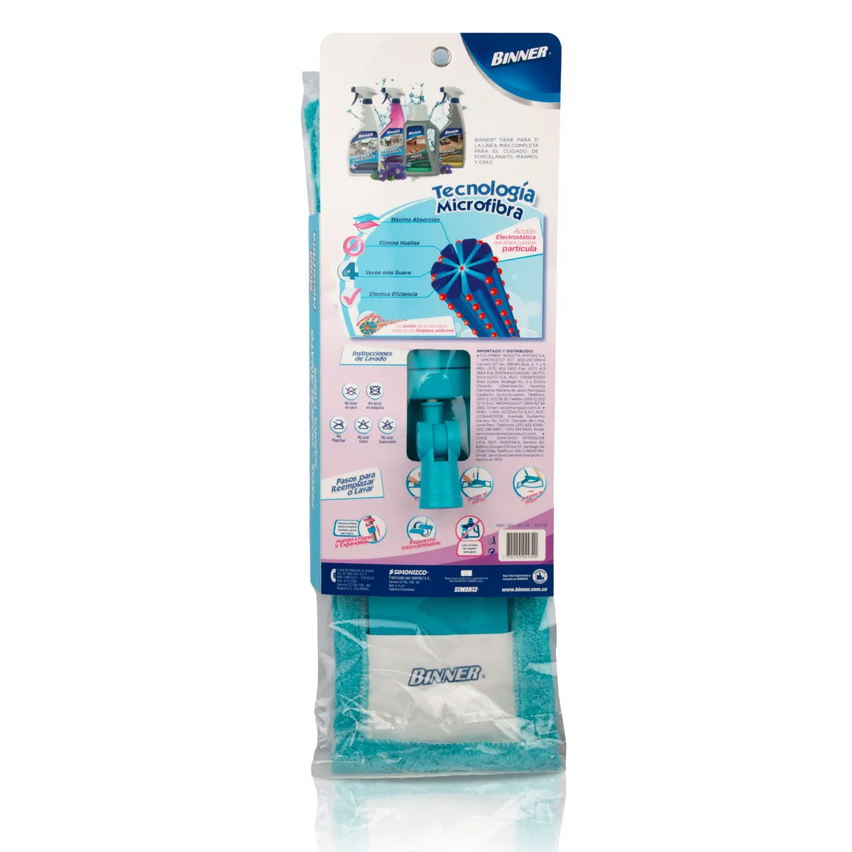 BINNER - Mopa Microfibra Binner Para Pisos de Porcelanato
