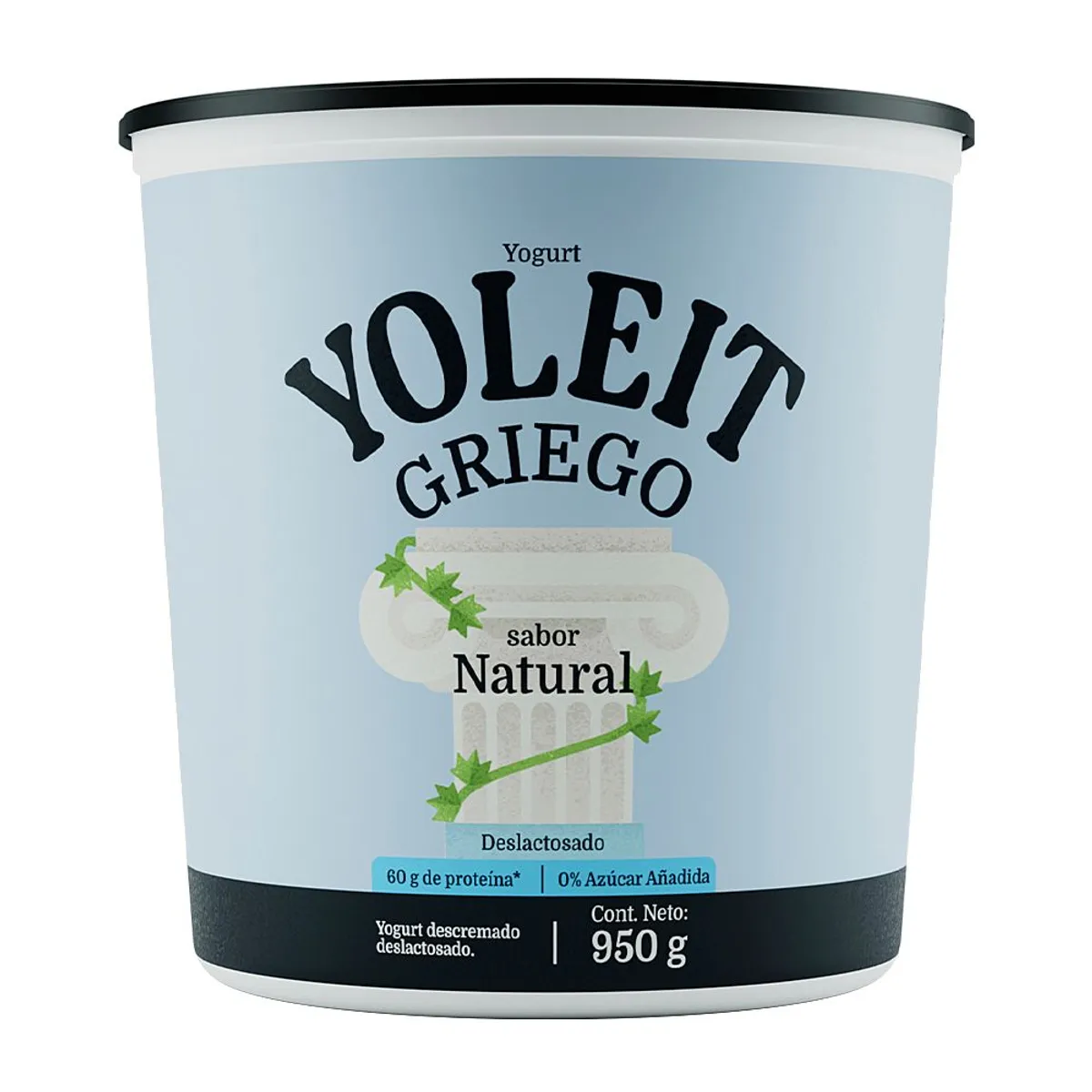 YOLEIT - Yogurt Griego Yoleit Deslactosado Sabor Natural Pote 950 g