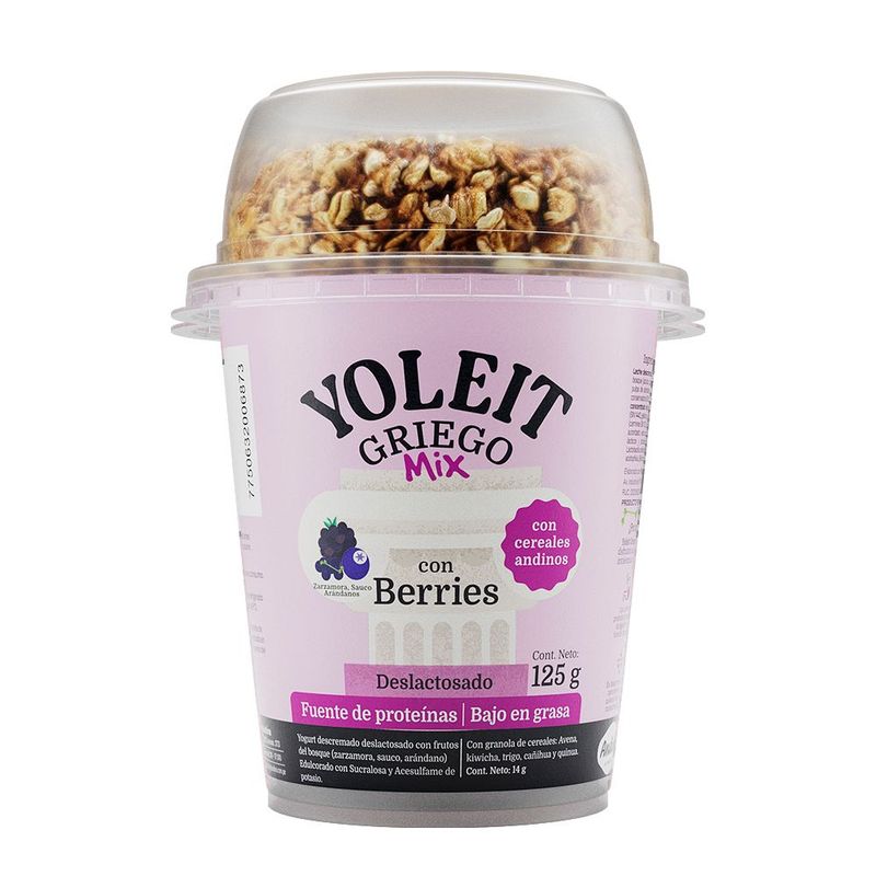  - GRIEGO DESLACTOSADO CON BERRIES MIX 125 G