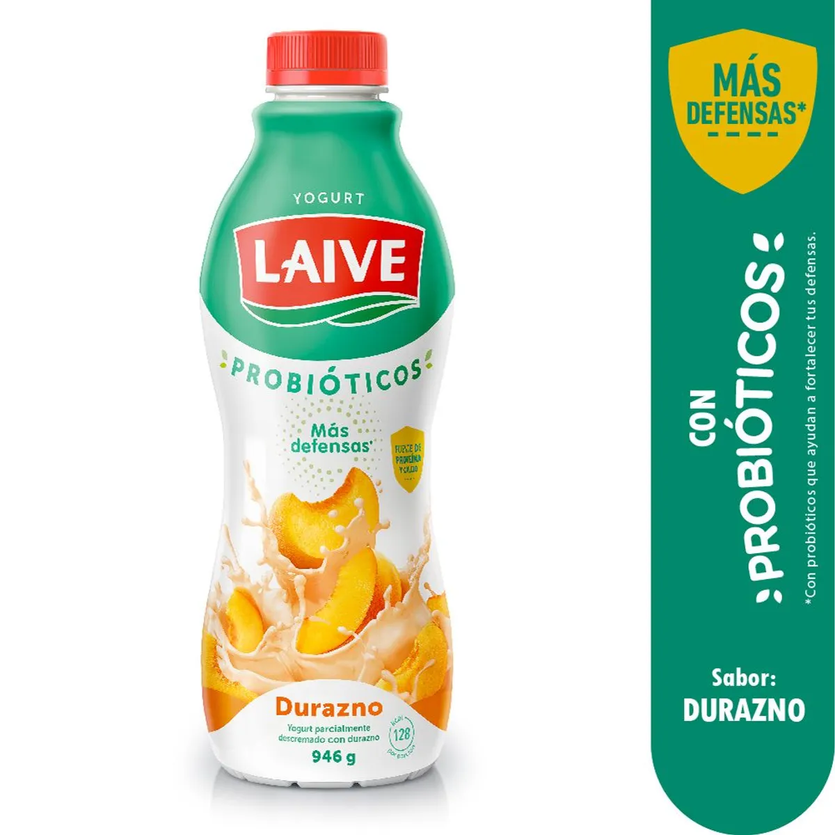 LAIVE - Yogurt Laive Durazno Botella 946 g