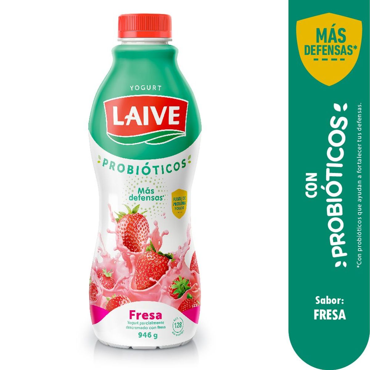 LAIVE - Yogurt Laive Fresa Botella 946 g