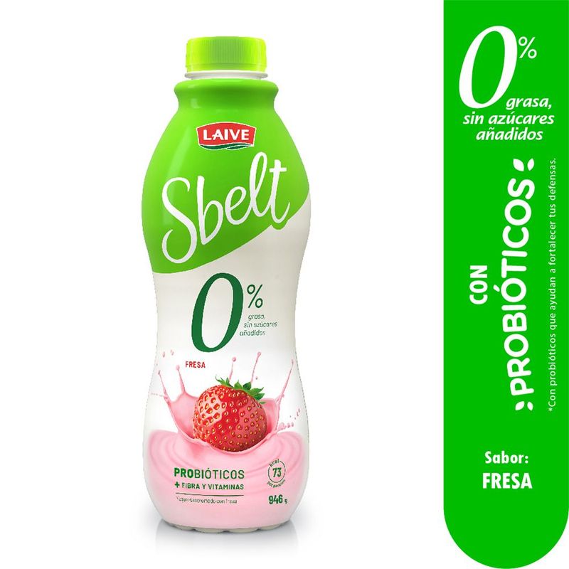 LAIVE - Yogurt Descremado Fresa Sbelt 946g