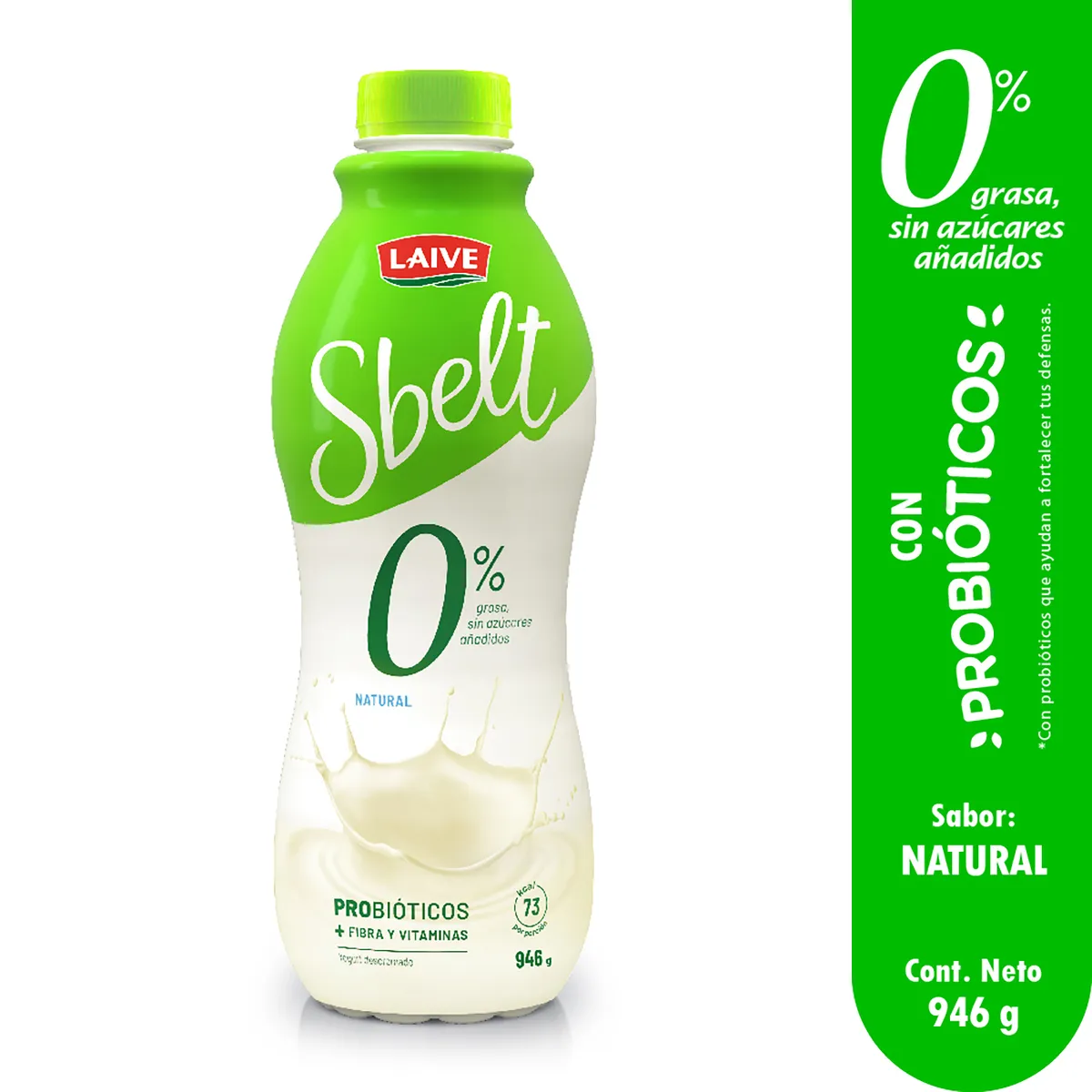 LAIVE - Yogurt Laive Sbelt Natural Botella 946 g