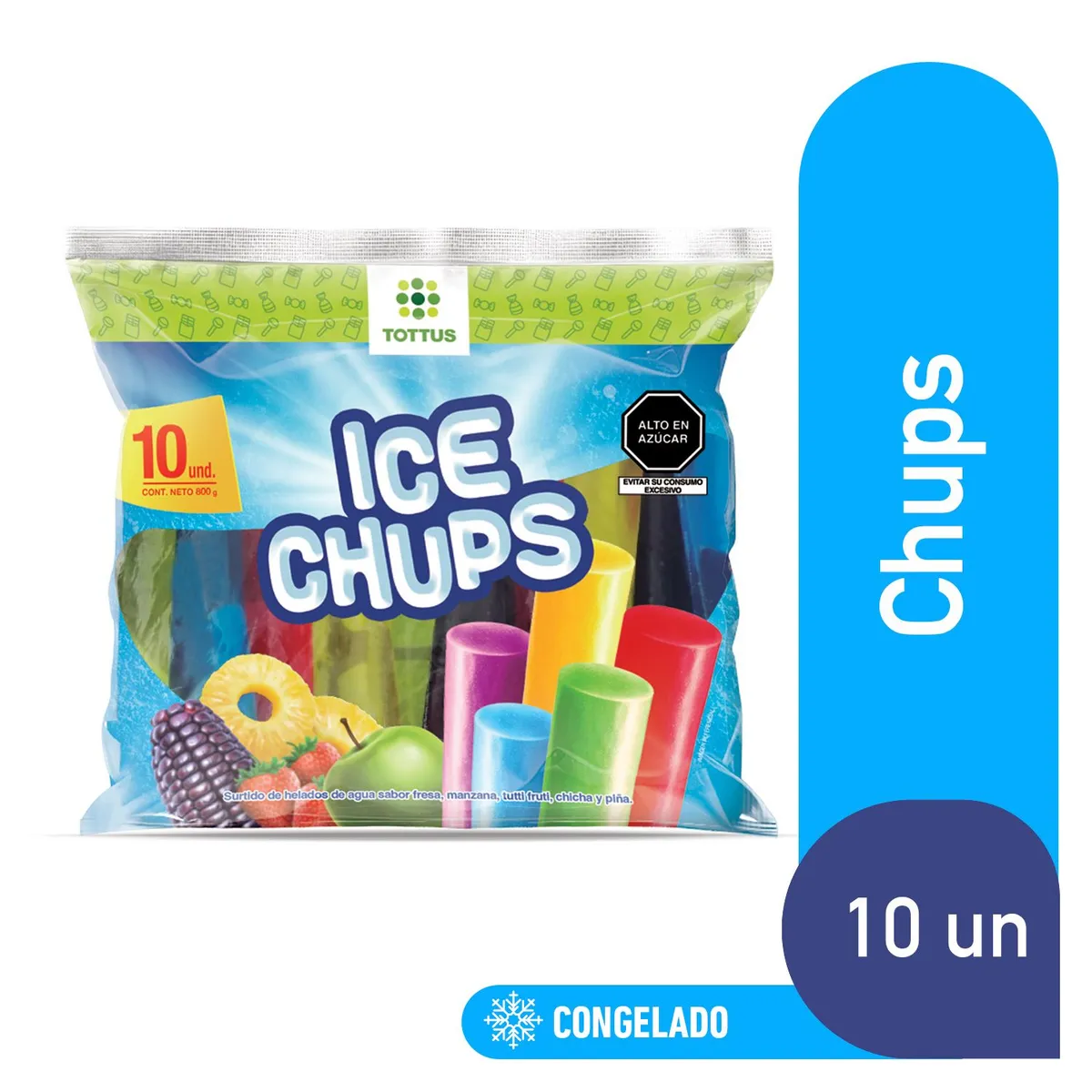 TOTTUS - Ice Chups Surtidos Tottus Bolsa 10 Und