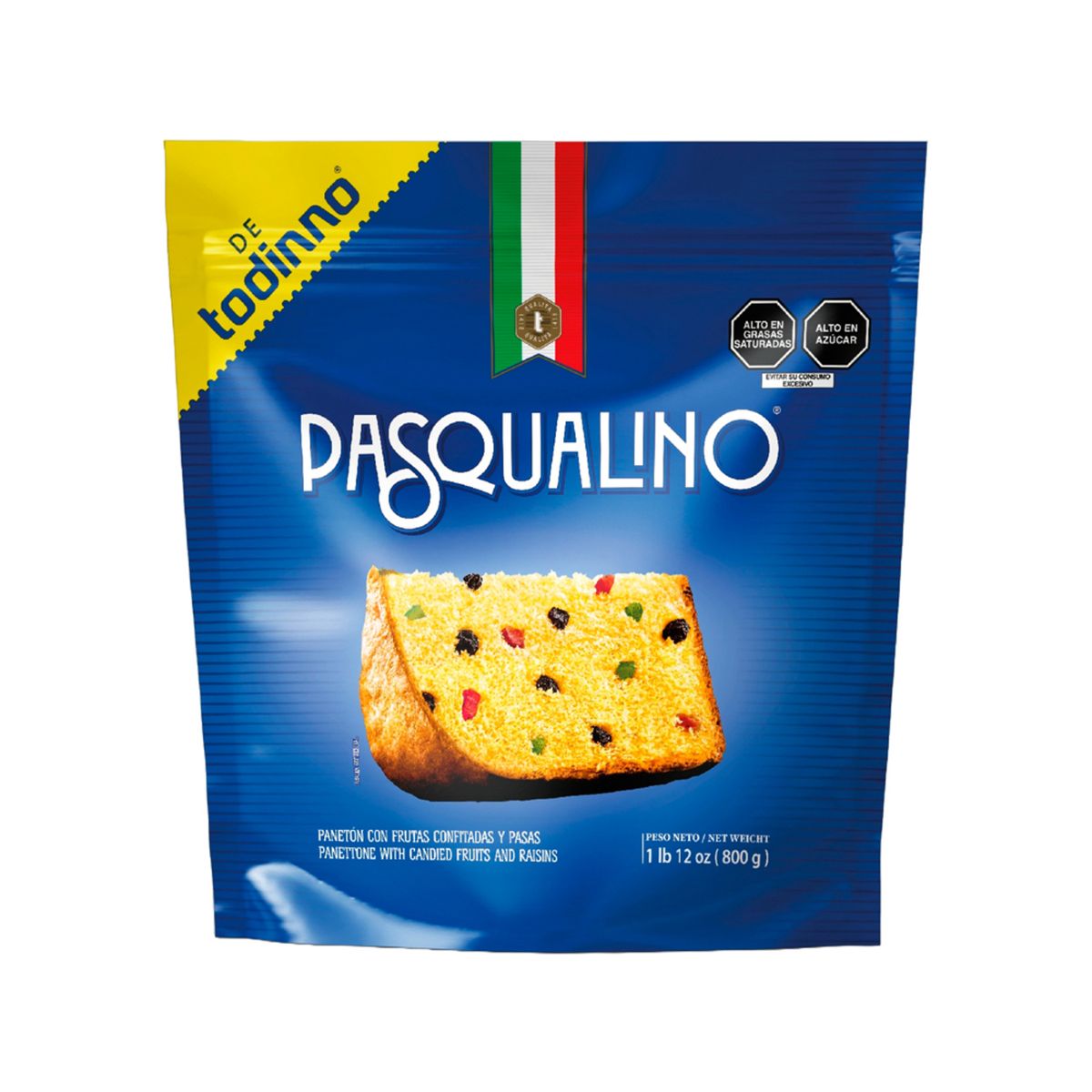 PASQUALINO - Panetón  Pasqualino Con Frutas Y Pasas  Bolsa 800 g