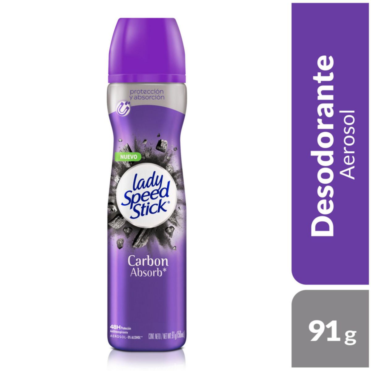LADY SPEED STICK - Antitranspirante en Spray Lady Speed Stick Carbon Absorb Envase 150 mL