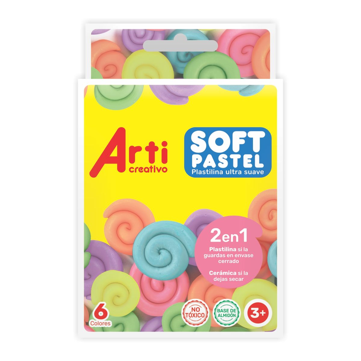 ARTI CREATIVO - Plastilina Arti Creativo Soft Pastel Caja 6 Und