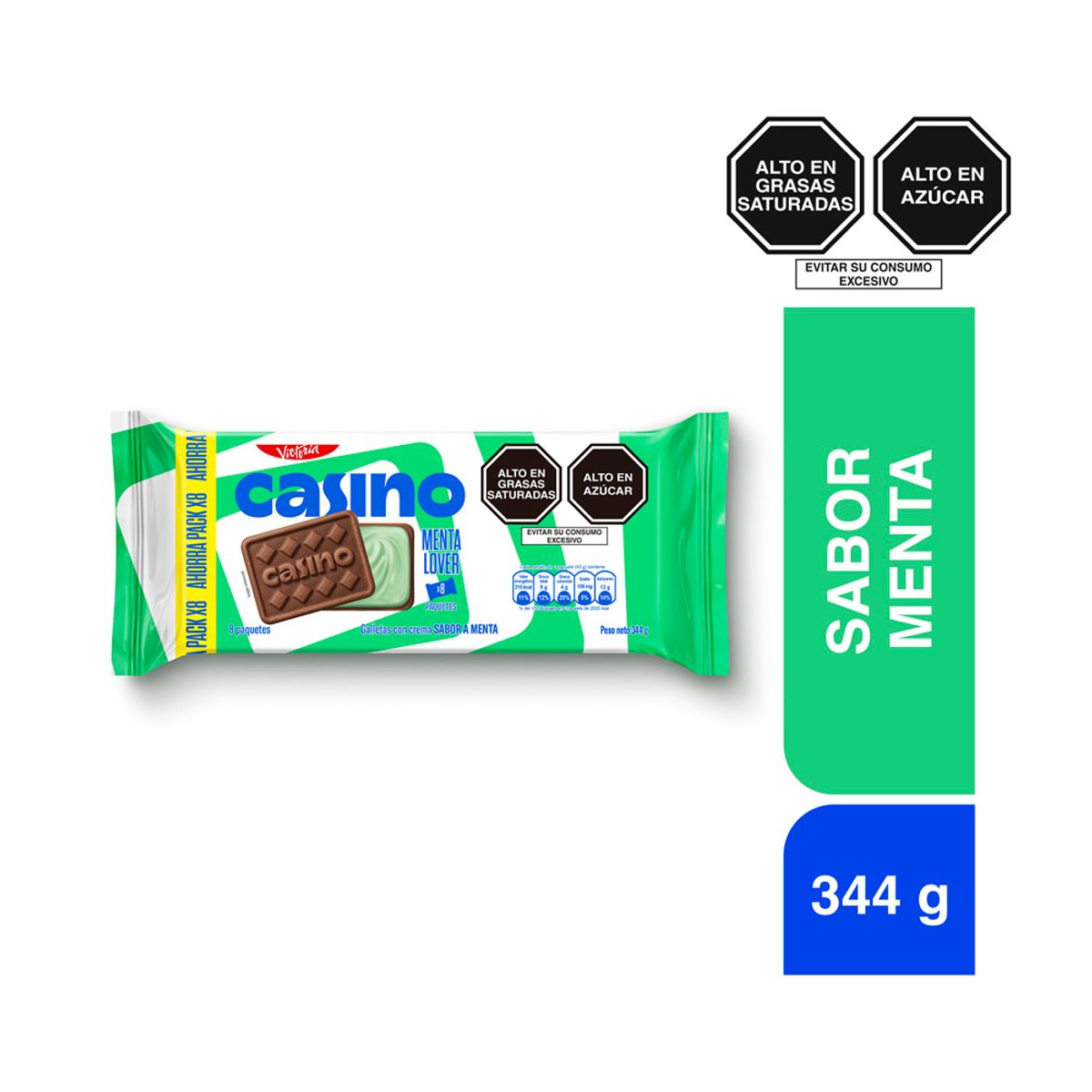 VICTORIA - Galletas Casino Menta Empaque 344 g