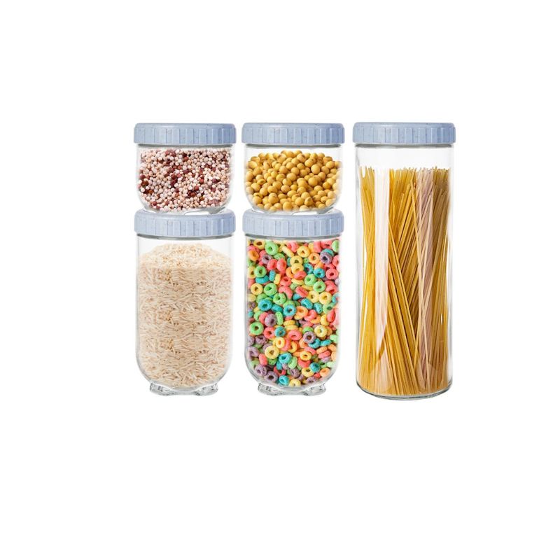 CASA JOVEN - Set x 5 Canister Vidrio Tapa Rosca