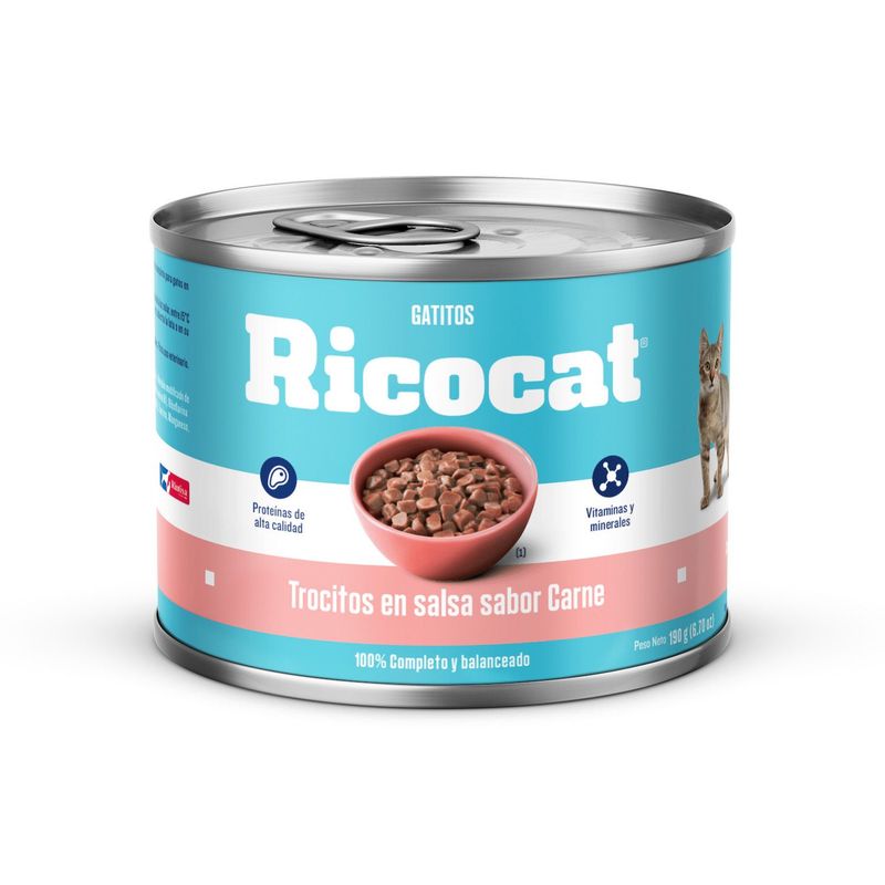 RICOCAT - Ricocat Trocitos En Salsa Carne Cachorro 190 gr