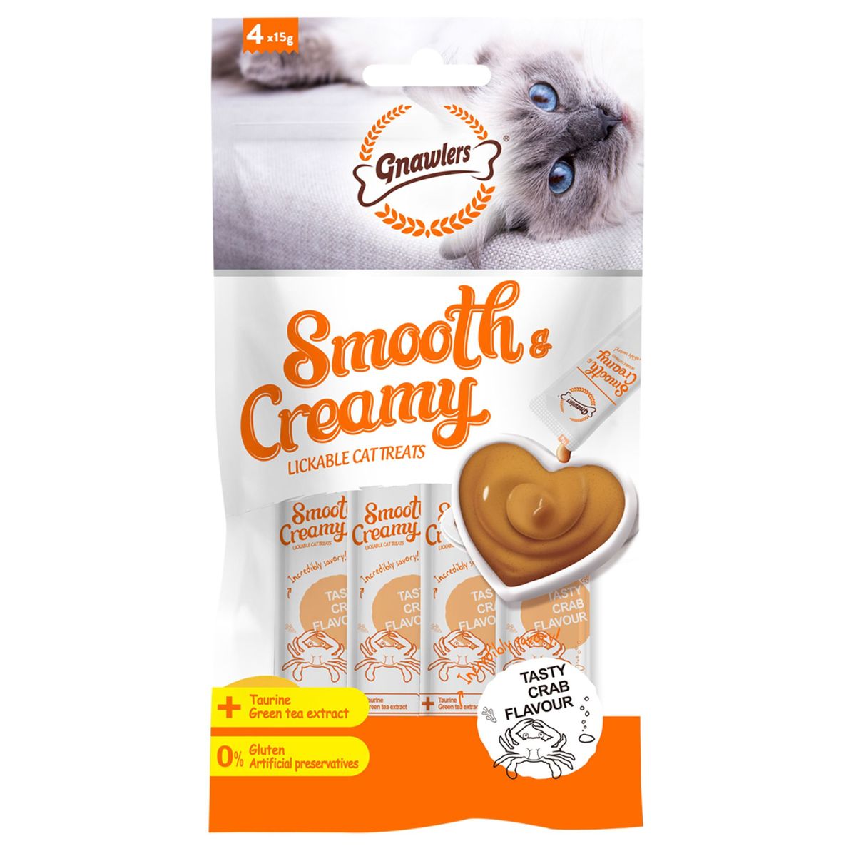 GNAWLERS - Premio para Gatos Gnawlers Smooth Cangrejo Empaque 4 Und