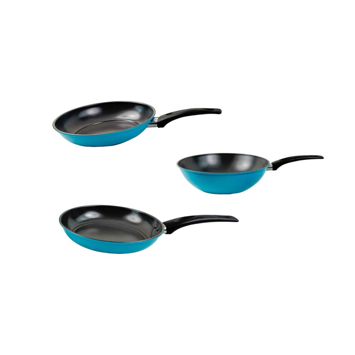 Precio Uno - Set x3 Sartenes 20+24 Wok 28 Carbón Steel