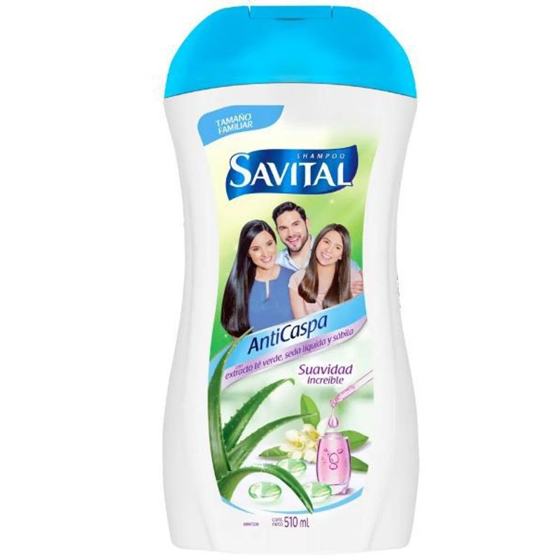 SAVITAL - Shampoo Anticaspa con Extracto Té Verde  Savital 510 ml