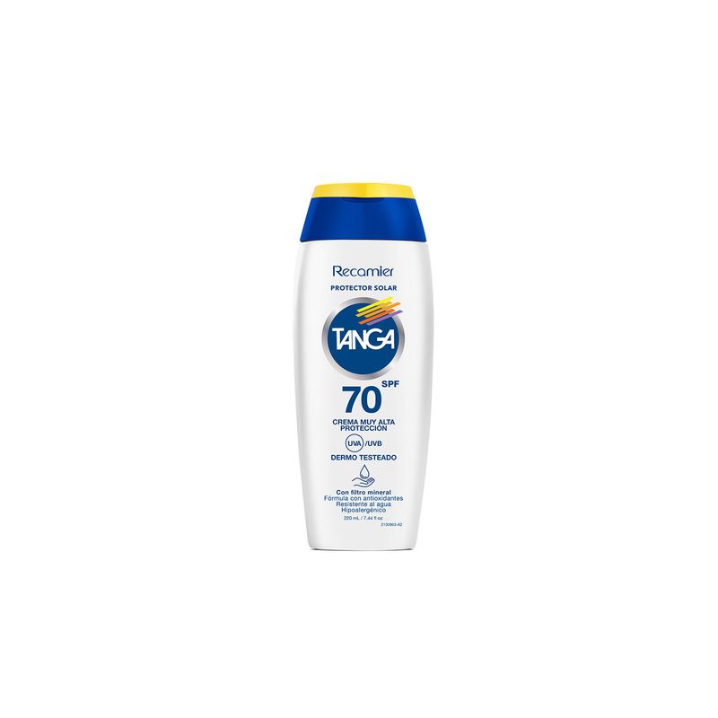 TANGA - Protector Solar Tanga Crema SPF70 Envase 220 mL