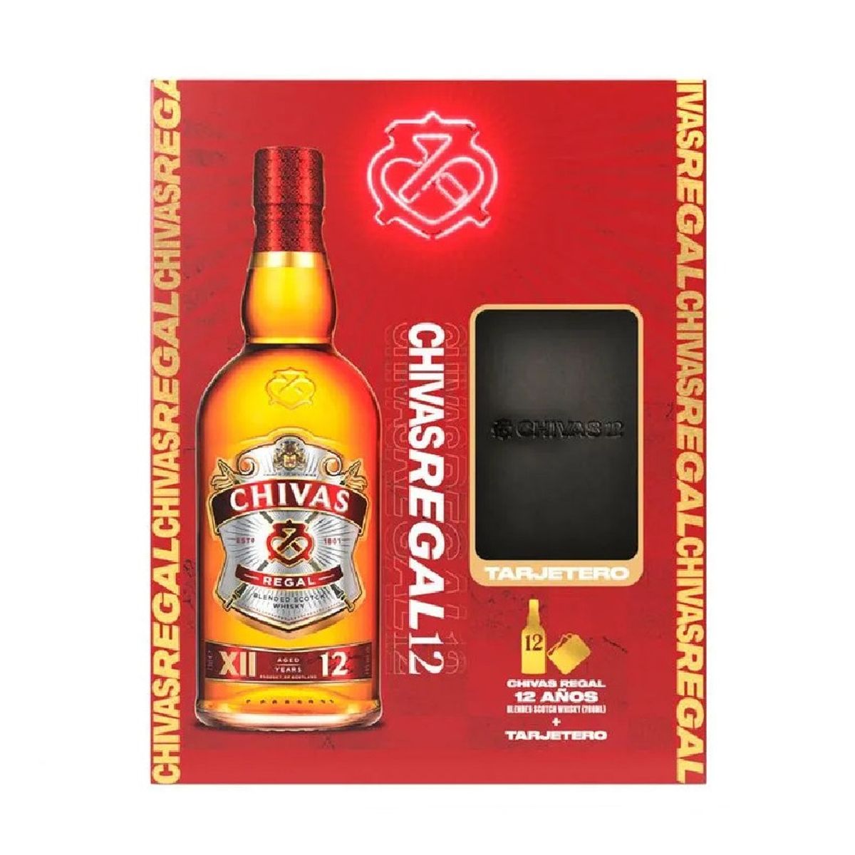 CHIVAS - Whisky Chivas Regal 12 Años 700 mL + Tarjetero