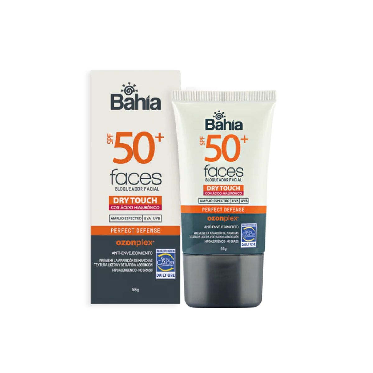 BAHIA - Bloqueador Solar Facial Bahía Dry Touch SPF50 Envase 55 g