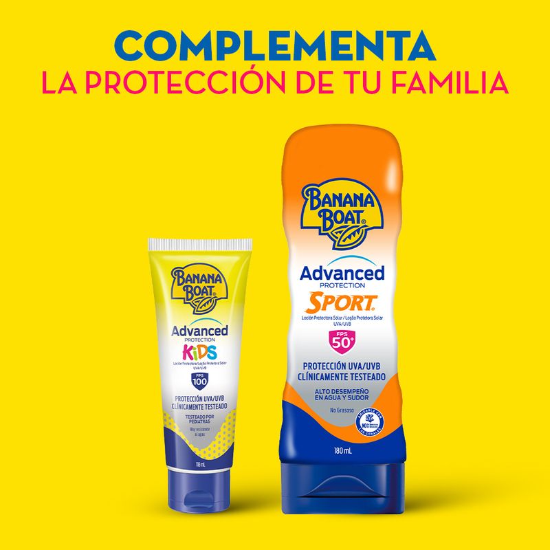 BANANA BOAT - Loción Protectora Solar Banana Boat Advanced Kids FPS100 Envase 118 mL