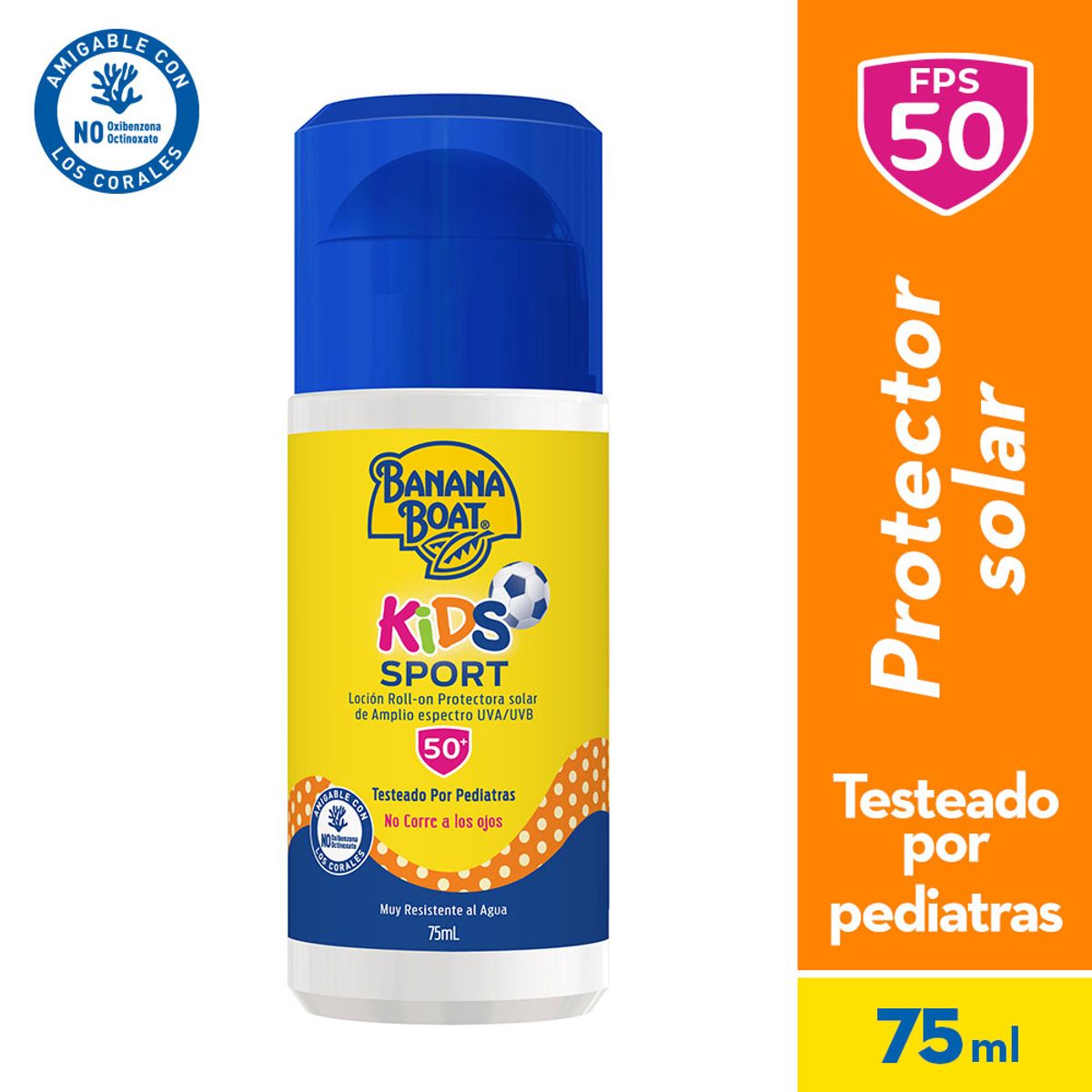 BANANA BOAT - Protector Solar Roll On Banana Boat Kids Sport SPF60+ Envase 75 mL