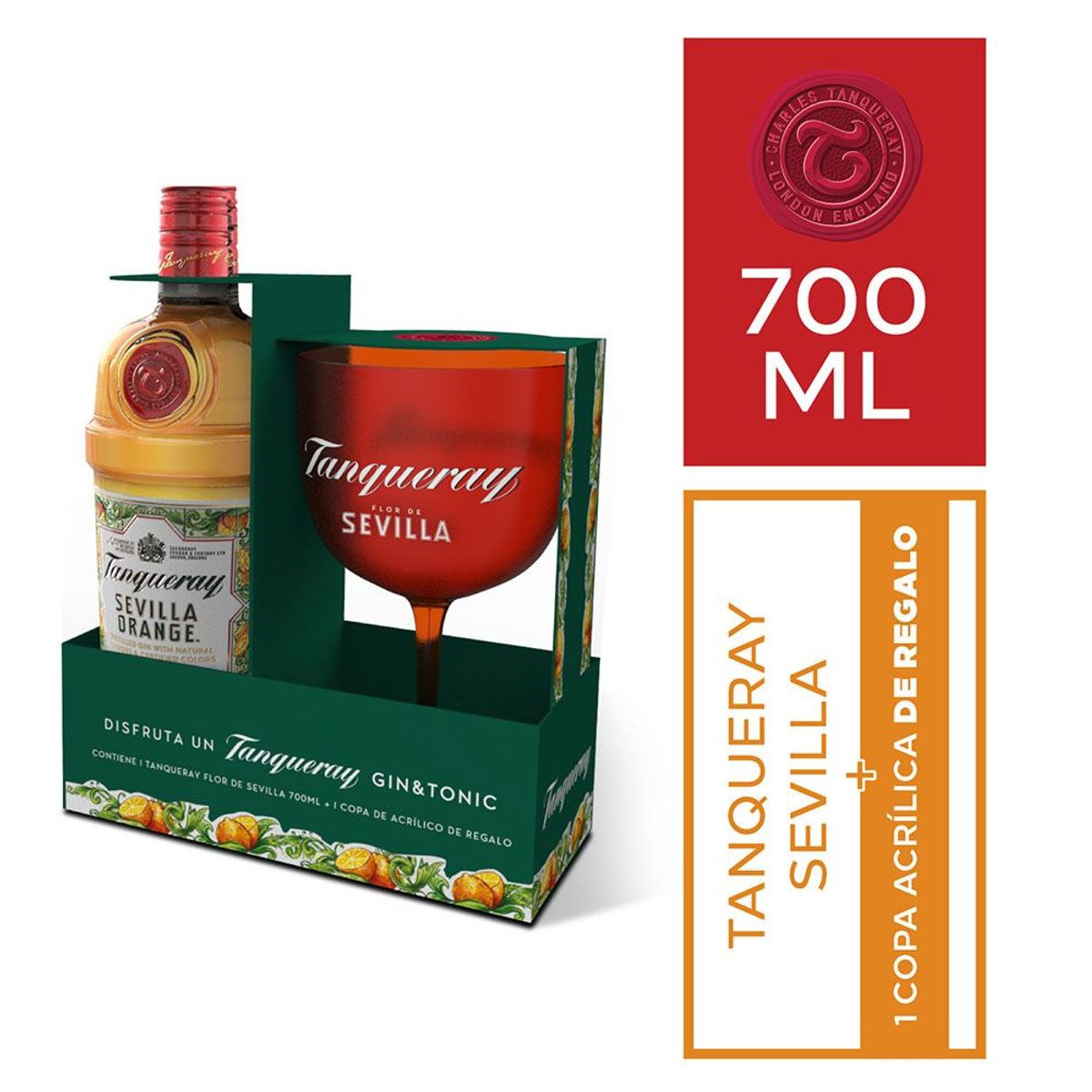 TANQUERAY - Gin Tanqueray Sevilla 700 mL + Copa