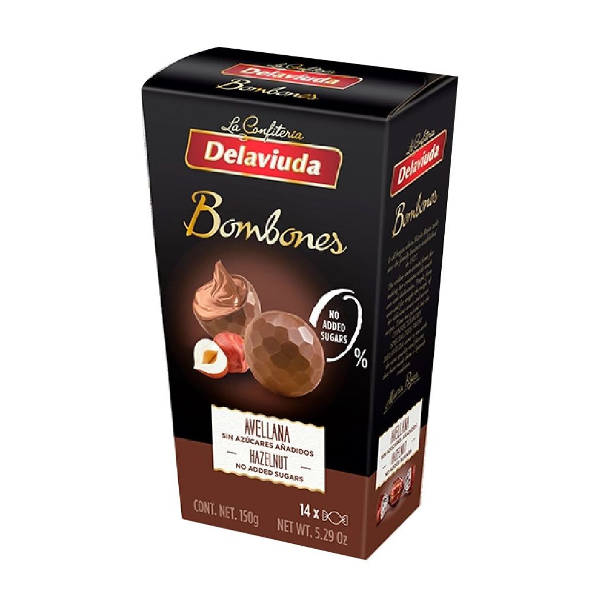 DELAVIUDA - Bombones Delaviuda Avellanas Sin Azúcar Empaque 150 g