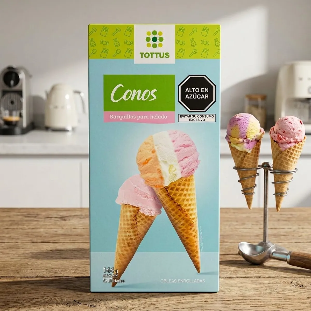 TOTTUS - Barquillo Para Helado Tottus 12 Unidades