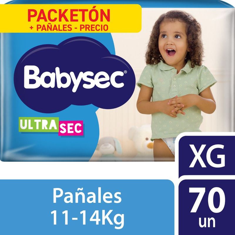 BABYSEC - Pañales Babysec Ultrasec Talla XG Empaque 70 Und
