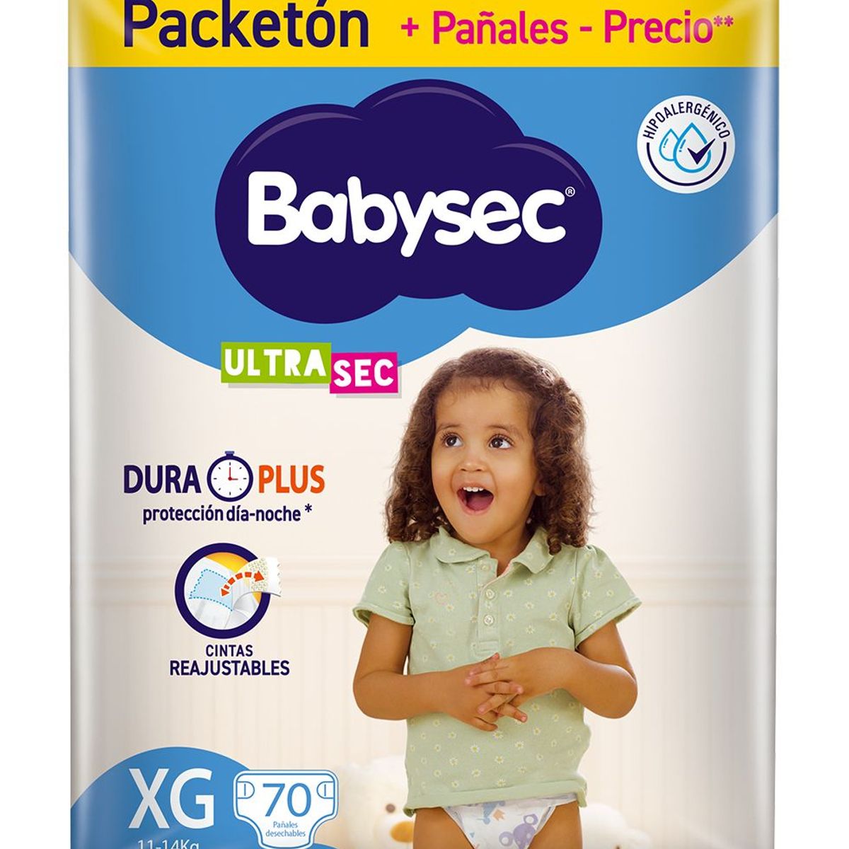 BABYSEC - Pañales Babysec Ultrasec Talla XG Empaque 70 Und