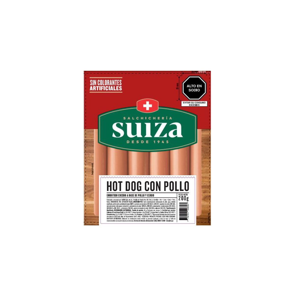 SUIZA - Hot Dog con Pollo Suiza Empaque 200 g