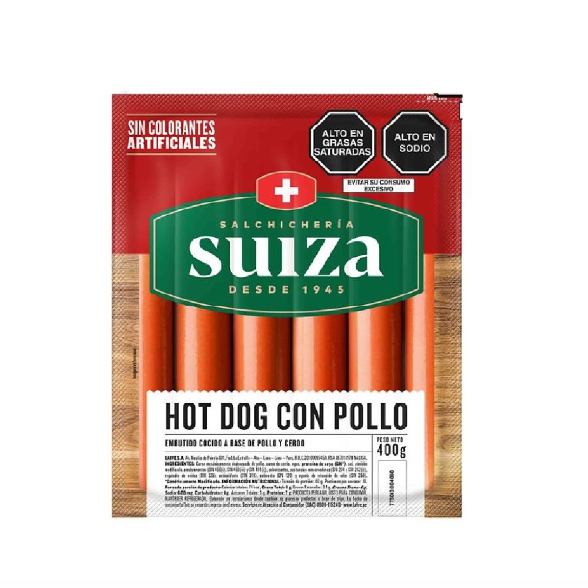 SUIZA - Hot Dog con Pollo Suiza Empaque 400 g