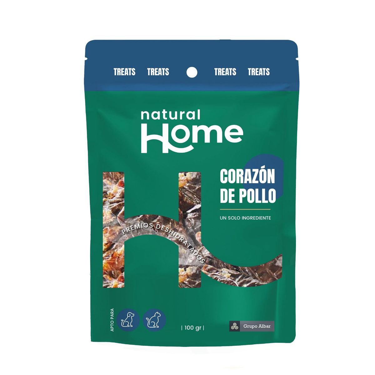 NATURAL HOME - Snack para Mascotas Natural Home Corazón de Pollo Doypack 100 g