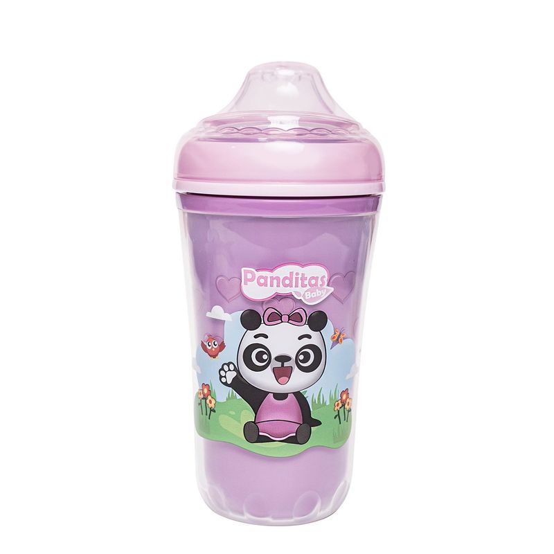  - Tomatodo Doble Pared Panditas Baby 210 ml Lila