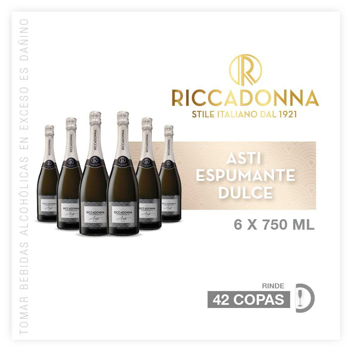 RICCADONNA - Espumante Riccadonna Asti 6 Botellas 750 mL
