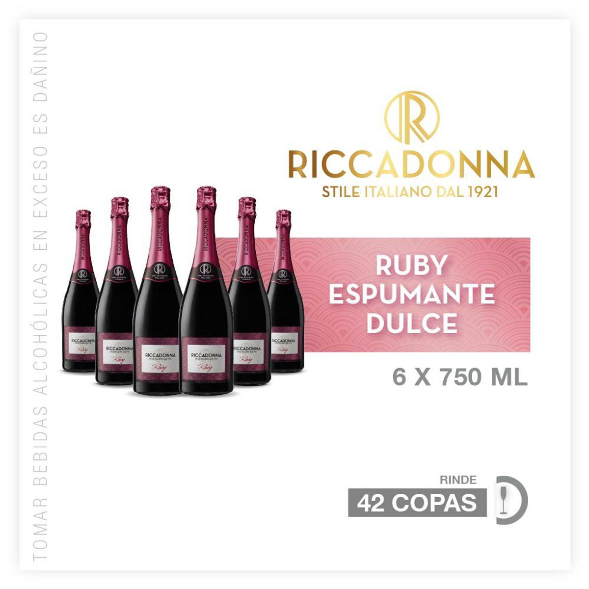 RICCADONNA - Espumante Riccadonna Ruby 6 Botellas 750 mL