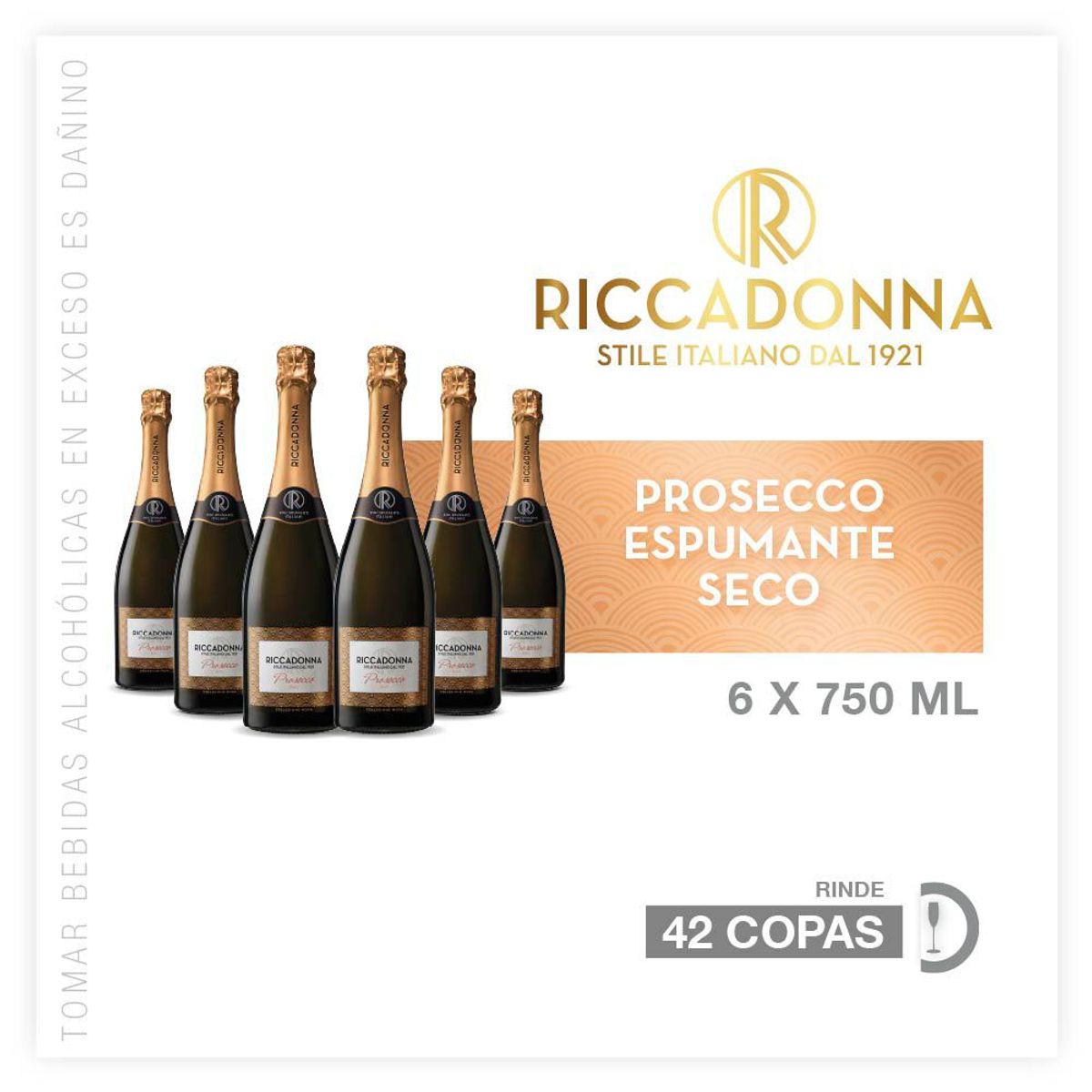 RICCADONNA - Espumante Riccadonna Prosec 6 Botellas 750 mL