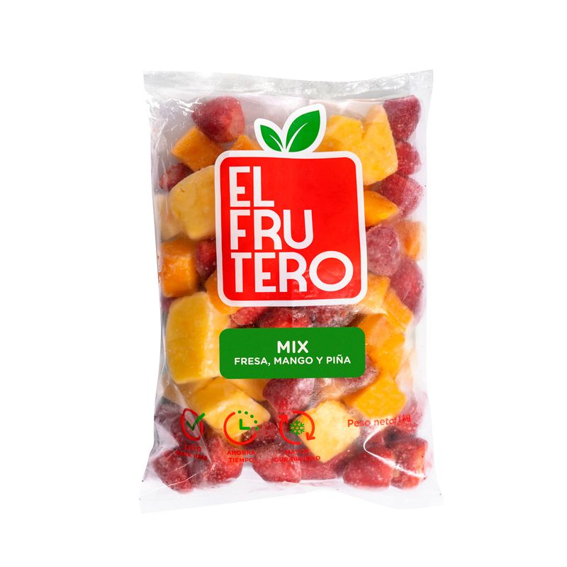 EL FRUTERO - Mix de Frutas Fresa, Piña y Mango Bolsa 1 kg