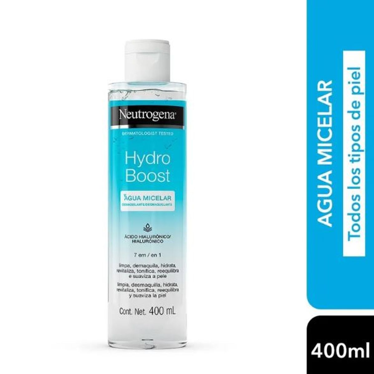 NEUTROGENA - Agua Micelar Neutrogena Hydro Boost Ácido Hialurónico Botella 400 mL