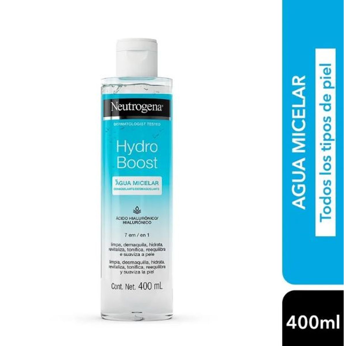 NEUTROGENA - Agua Micelar Neutrogena Hydro Boost Ácido Hialurónico Botella 400 mL