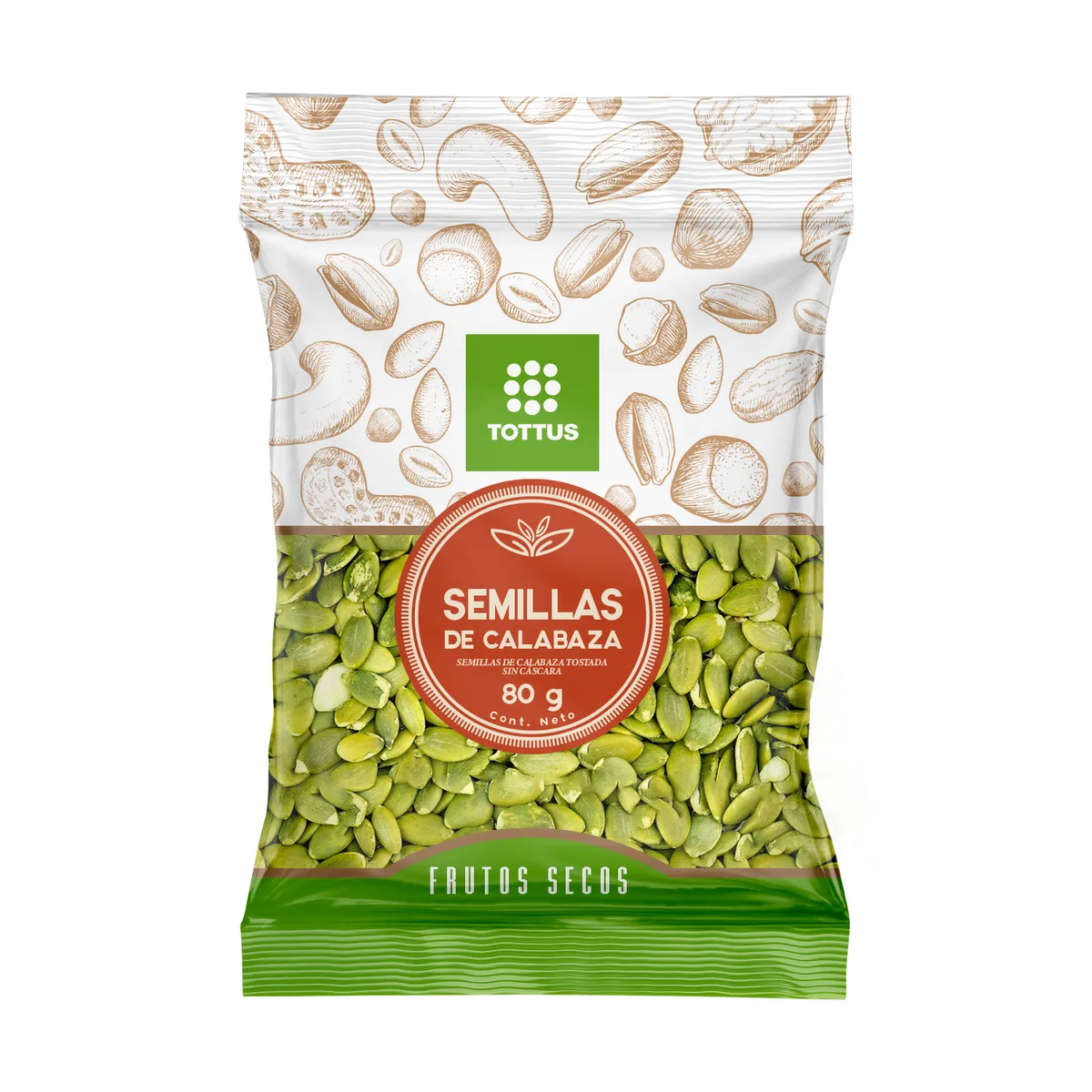 TOTTUS - Semilla de Calabaza Tottus Empaque 80 g