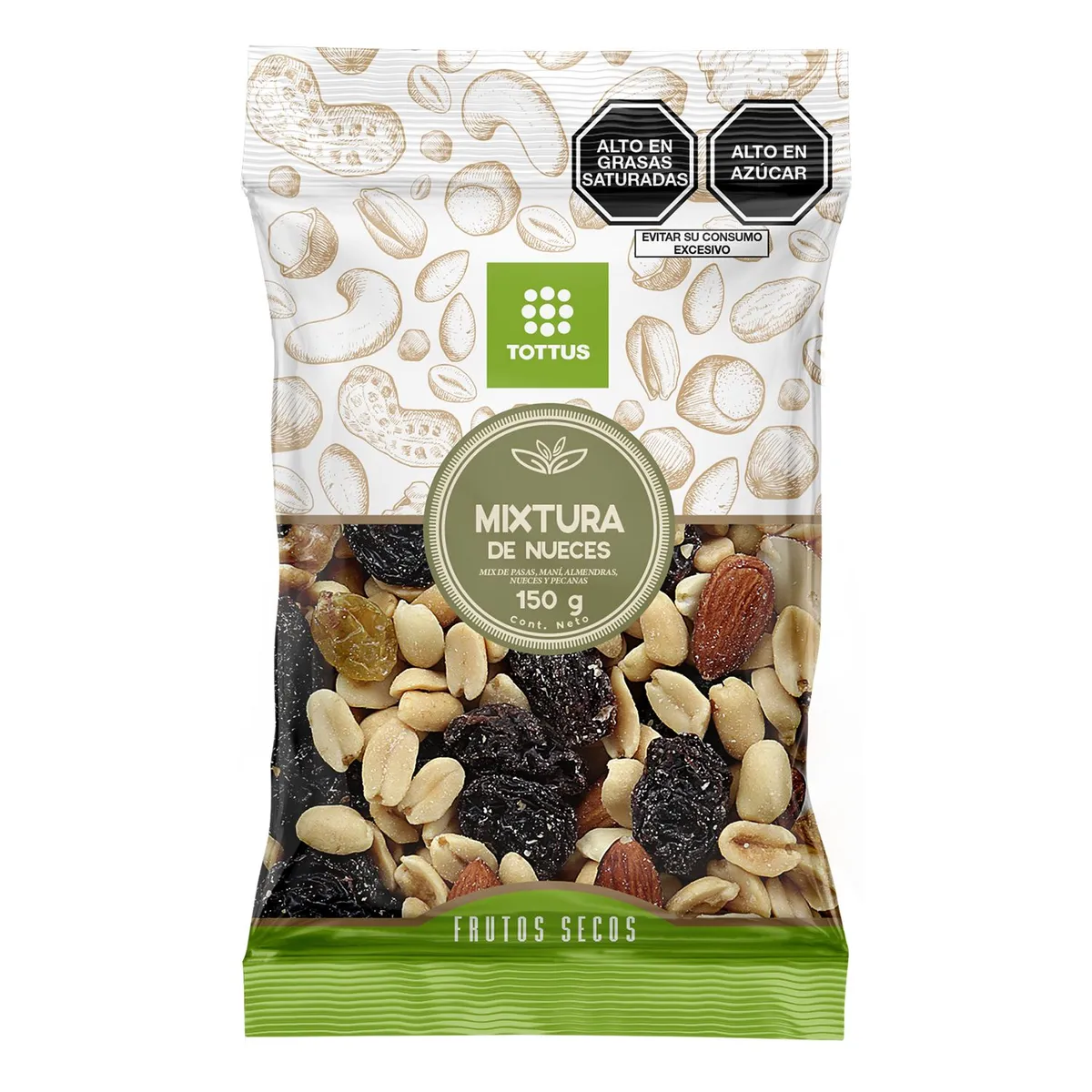 TOTTUS - Mixtura de Nueces Tottus Empaque 150 g